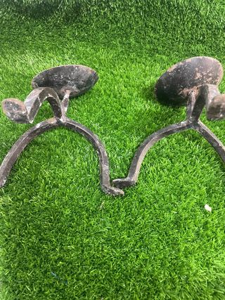 2 Candelabros Antiguos Hierro Forjado