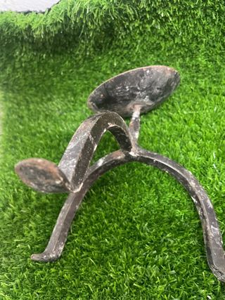 2 Candelabros Antiguos Hierro Forjado