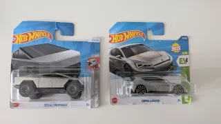 Hot Wheels Tesla Cybertruck y Cupra e-Racer