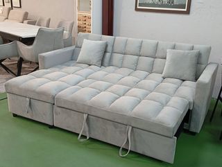 Sofá Cama Gris chaiselongue reversible- Oferta!
