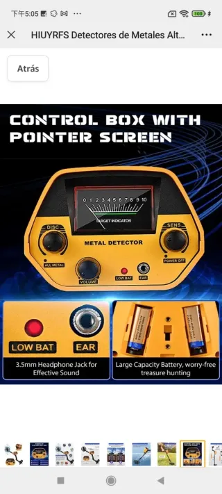 HIUYRFS Detectores de Metales Alta Precisión y Imp