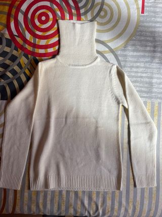 Jersey cuello alto blanco