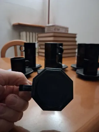 Tazzine caffè esagonali nere