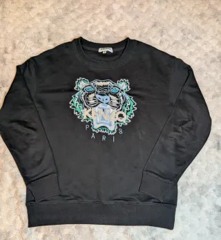 Sudadera Kenzo Negra con Tigre Bordado