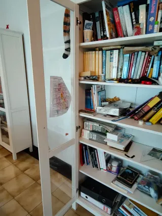 2 Vitrinas IKEA Blanca Cristal Madera 90 x 1,97.