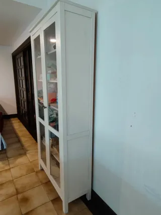 2 Vitrinas IKEA Blanca Cristal Madera 90 x 1,97.