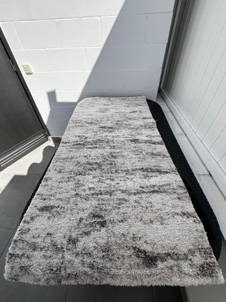 Tappeto Shaggy 150x75 Grigio e Bianco