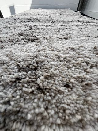 Tappeto Shaggy 150x75 Grigio e Bianco