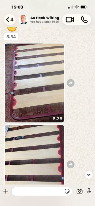 Somier láminas madera 1,35x1,90m + Colchón