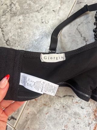 Top Corsé Negro Perlas Giorgia