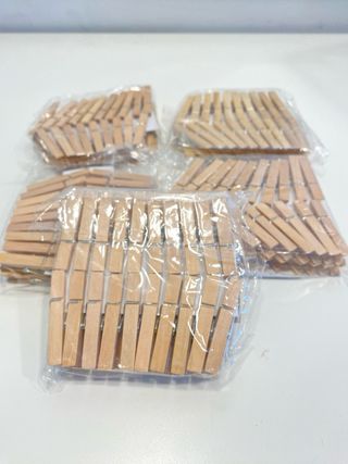 Lote 490 Mini Pinzas Madera Natural