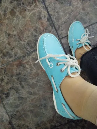 Zapatos náuticos Tribord color turquesa talla 37