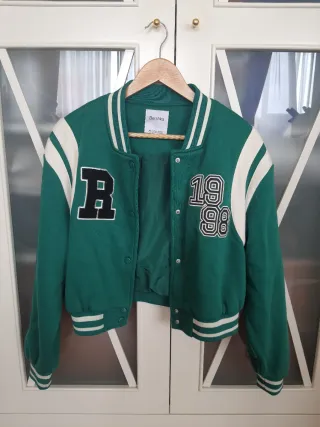 Chaqueta Beisbolera Verde Bershka