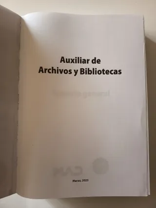 Auxiliar de Archivos y Bibliotecas. Temario Gen...