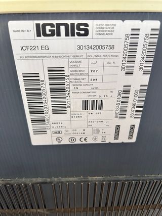 Arcón Congelador Ignis Blanco