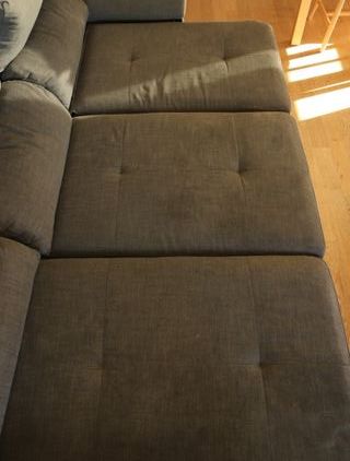 Sofá chaiselongue 3 plazas tela y piel