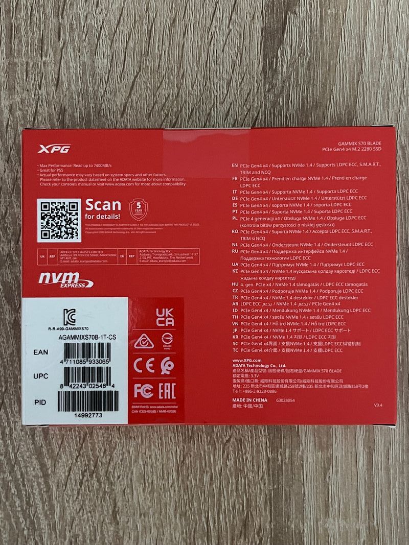 SSD XPG Gammix S70 Blade 1TB PCIe Gen4 afbeelding 3