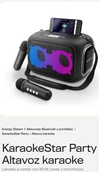 Altavoz Karaoke Energy Sistem con Micrófonos