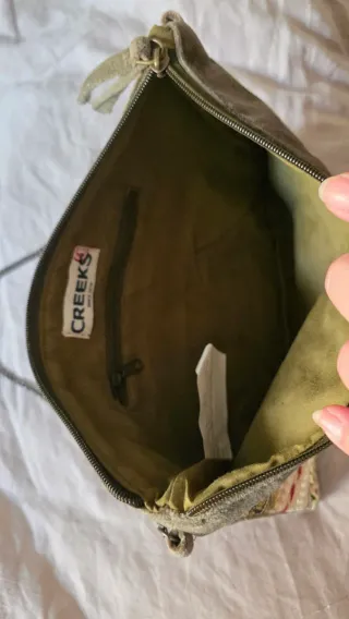Bolso de mano Creeks dorado y verde oliva