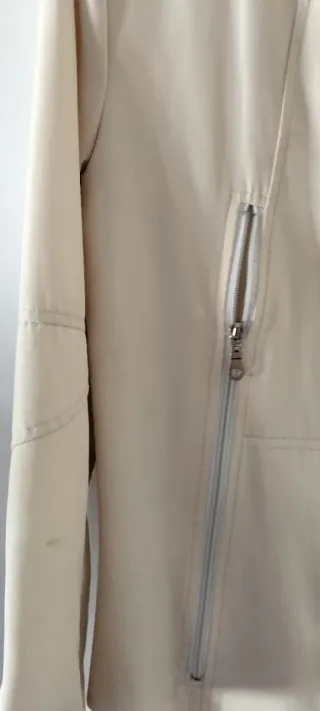 Gabardina larga retro color blanco roto