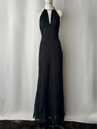 Vestido purpurina halter fiesta elegange vintage