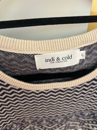 Jersey Indi & Cold azul y beige talla M