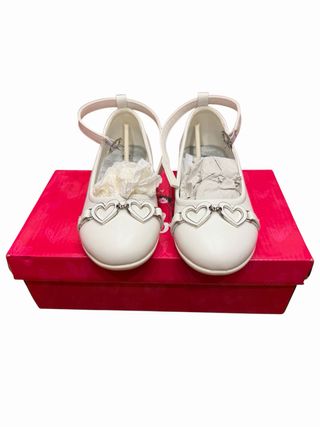 Ballerine Bianche 10 Baci Cuori Tg 32