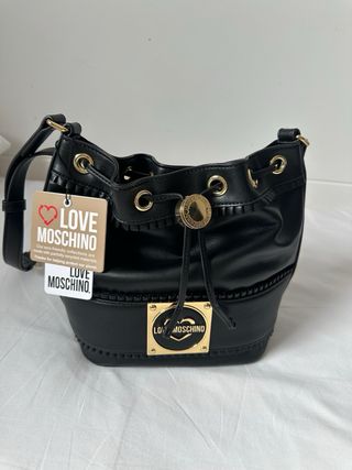 Bolso Love Moschino Negro Dorado
