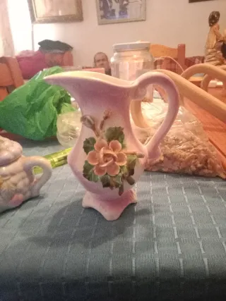 Bombonera Cerámica Azul y Blanca