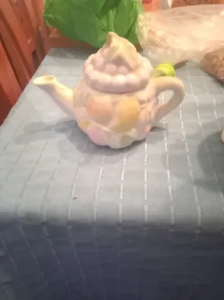 Bombonera Cerámica Azul y Blanca