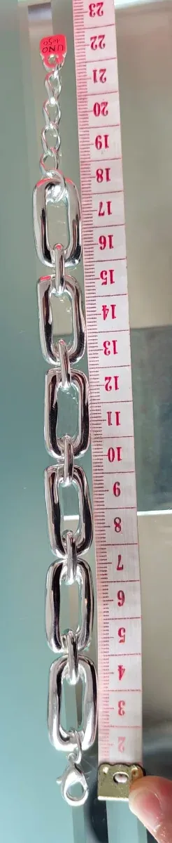 Pulsera eslabones Uno de 50 plateada