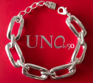 Pulsera eslabones Uno de 50 plateada