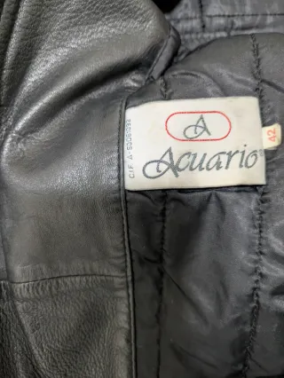 Abrigo de piel auténtica negro