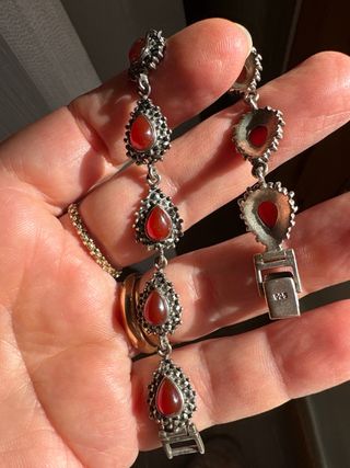 Bracciale Vintage Argento e Corniola Naturale