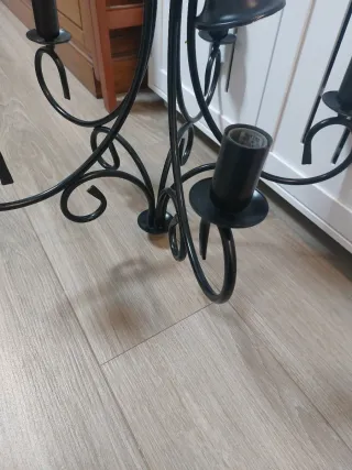 Lámpara de araña negra 5 luces