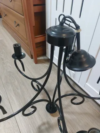 Lámpara de araña negra 5 luces