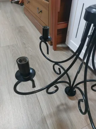 Lámpara de araña negra 5 luces