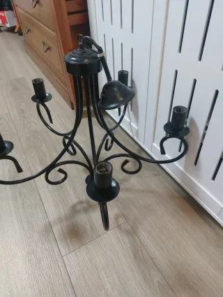 Lámpara de araña negra 5 luces