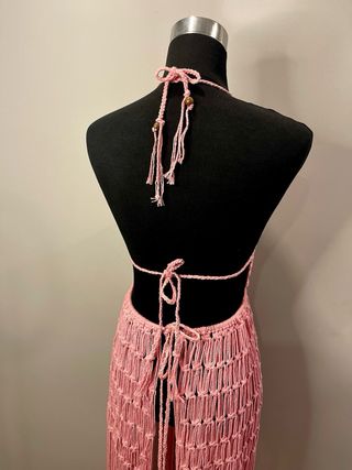 Vestido Macramé Rosa Hecho a Mano