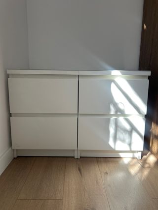 Mesitas Malm Ikea con cristal