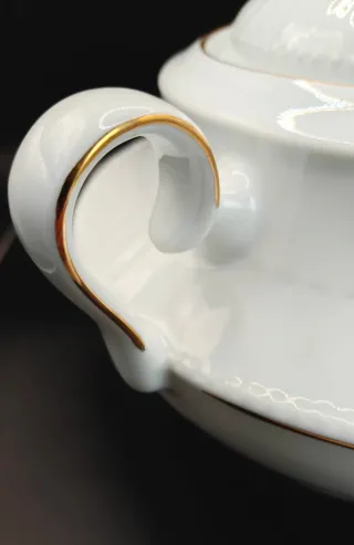 Sopera Porcelana Kutahya Filo Oro 29cm