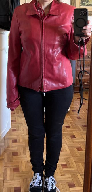 Chaqueta Piel Burdeos Leonardo da Vinci T40