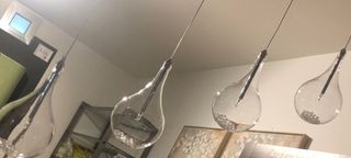 Lampadario moderno 4 sfere oro/argento