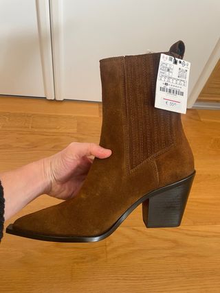 Botines de piel marrones talla 36. Nuevos etiqueta