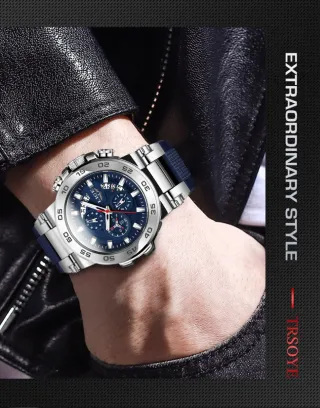 Reloj LIGE Hombre Azul y Plateado