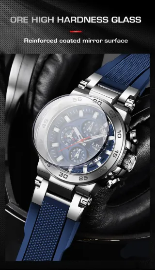 Reloj LIGE Hombre Azul y Plateado