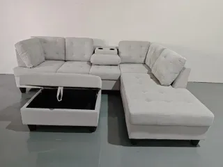 Sofá Chaise Longue Gris