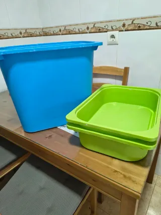 Scatole Ikea Trofast Blu e Verde