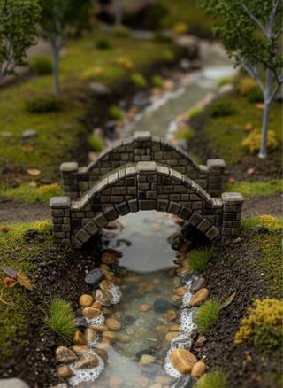 Puente Medieval, pintado a mano