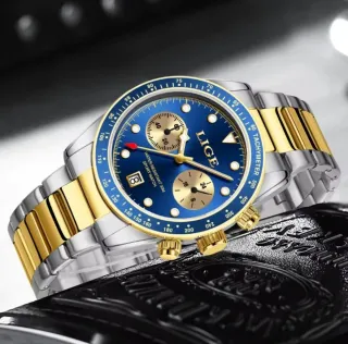 Reloj LIGE Hombre Azul y Dorado